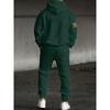 Fashionable Men's Casual Suit with Flag Pattern Printed Drawstring Hoodie and Drawstring Sports Pants Set, Suitable for Outdoor Travel