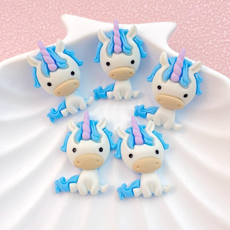 10Pcs New Cute Cartoon Unicorn Series Flat Back Resin Cabochons Scrapbooking DIY Jewelry Craft Decoration Accessorie