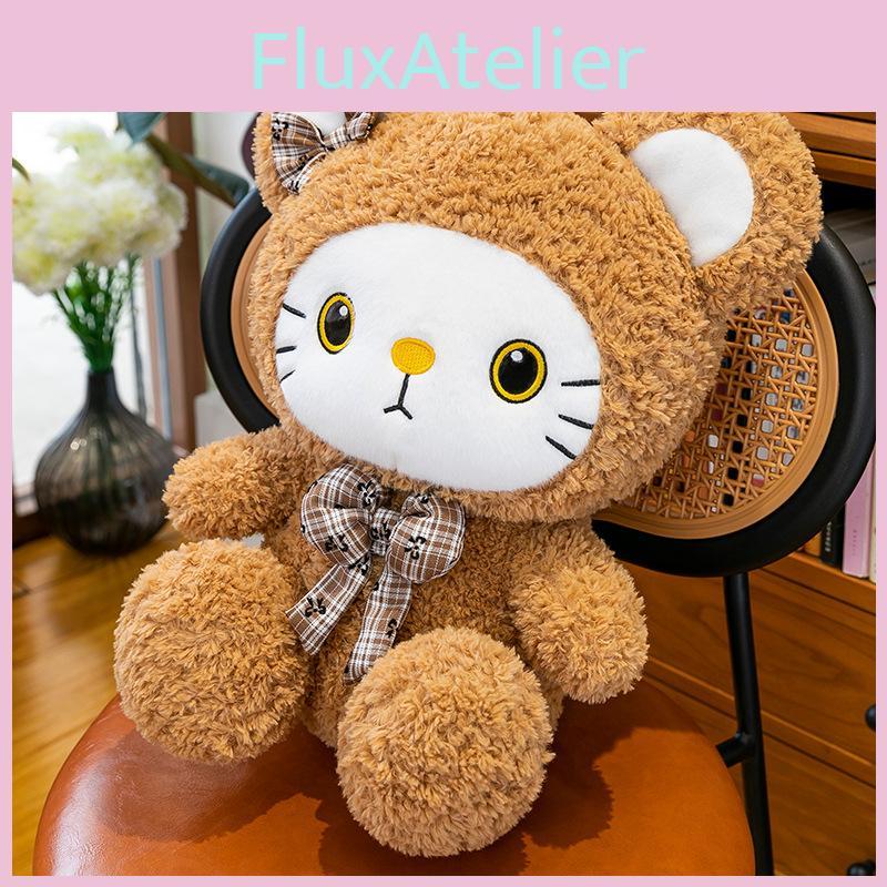 Doll Plush Cartoon With Bear Exterior Design And Checkered Bow Decor