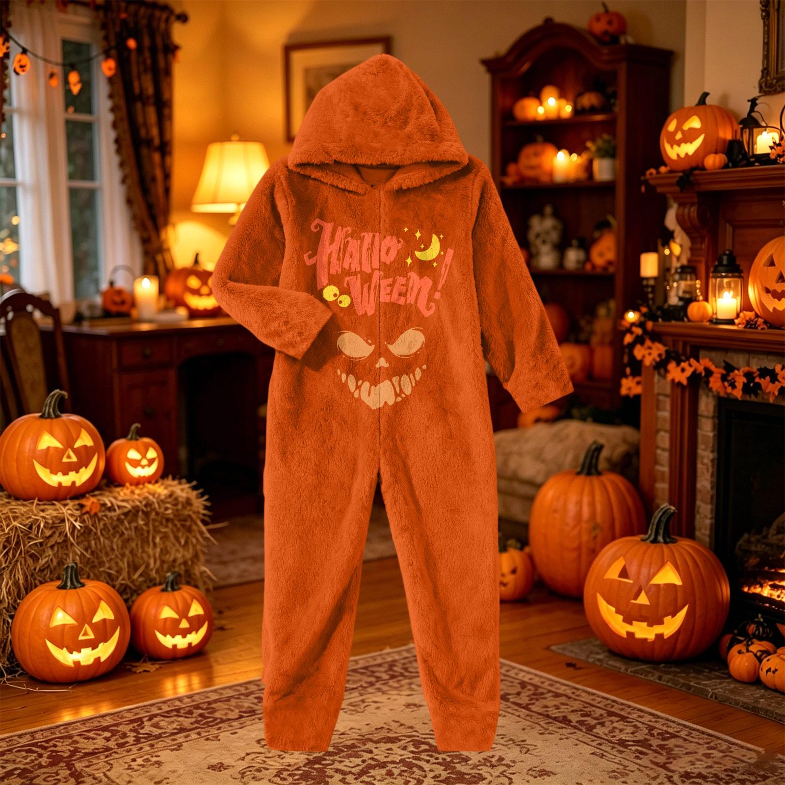 Kids  Halloween Printed Flannel Pajama Set for Cozy Lounging 150