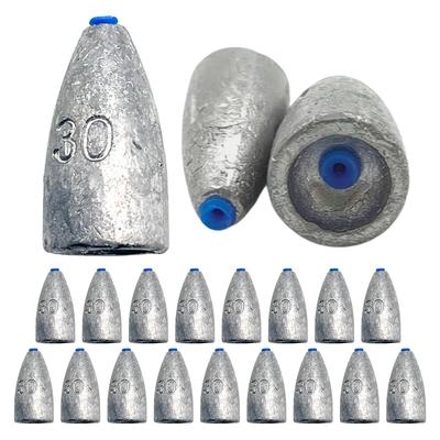 Shymie Bullet Sinkers, Free Rig Sinkers, Fishing Weights, Tubed, Texas Rig, Carolina Rig, Lead Weights, 14g, 20g, 30g, Set of 20 Each