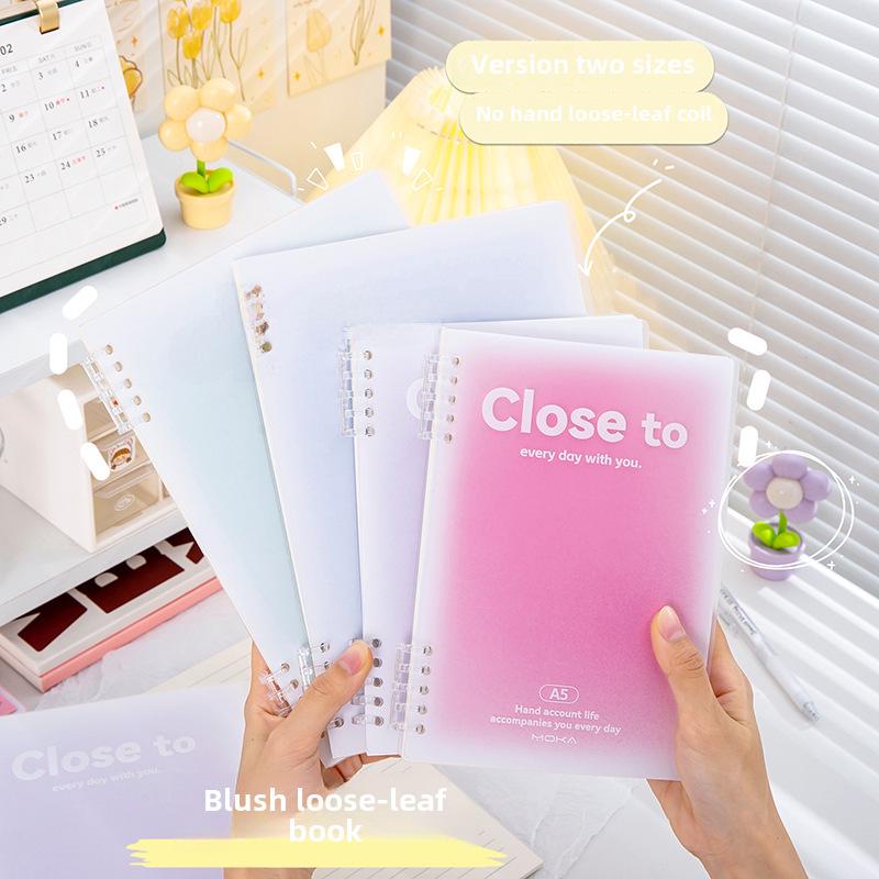 INS Farbverlauf Rouge Abnehmbarer A5/B5 Loseblattblock: Einfaches, universelles Studentennotizbuch