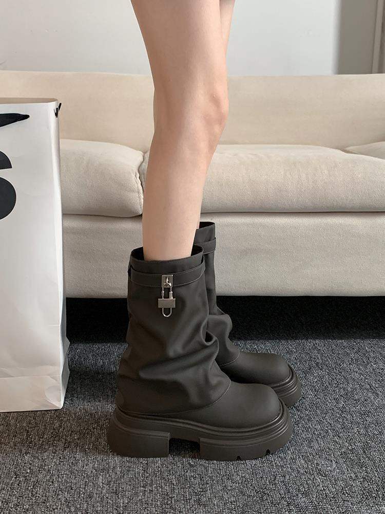 Martin Boots Short Boots Women's 2025 Summer New Boots Casual Foreign Style Retro Versatile Thick-soled Trouser Tube Boots