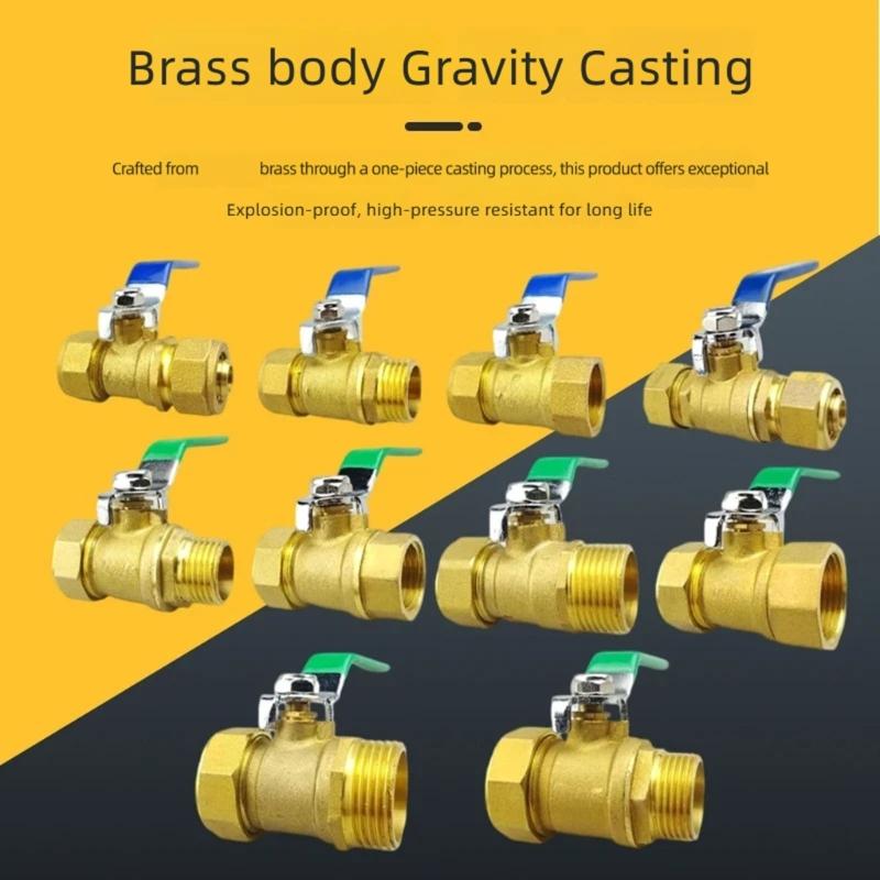 Manual Lever Brass Valves for Plumbing Repair, Compression Ball Valves Body for Aluminum-Plastic Water Supply Lines