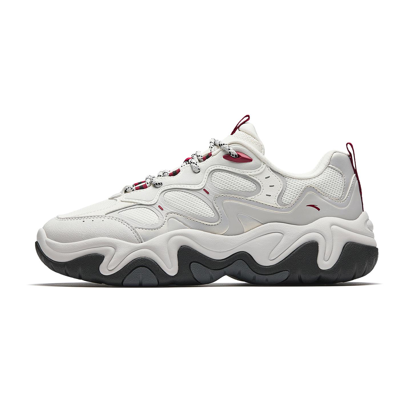 

Anta Flowing Light Fabric Synthetic Leather Rubber Comfortable Low-Top Casual Shoes Men sneakers White Gray 112618853-1 44