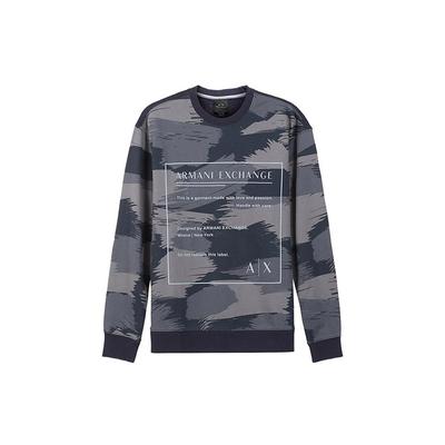 SS22 Camouflage Print Crew Neck Long Sleeve Sweatshirt Men Sweatshirt Navy-Blue 3LZMHB-ZJEFZ-25BE
