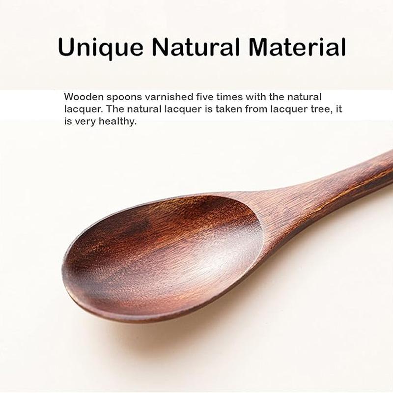 2Pcs Long Handle Large Natural Oval Spoon Set Spoon Tableware Ellipse Ladle Set Eco Friendly Spoon Tableware For Kitchen Tool