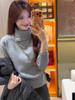 New Autumn/Winter Gray High-Neck Sweater for Women: Thick, Wearable Knit Pullover with Luxurious Feel