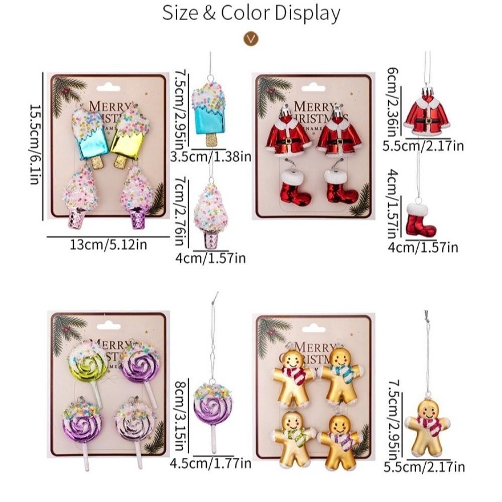 4PCS Packaged Set Tree Pendant Assorted Shapes Hanging Decoration Xmas Bauble  Festive Arrangement