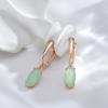Kienl New Simple  Rose Gold Color Long Earring For Women Luxury Green Natural Zircon Drop Earring High Quality Daily Jewelry