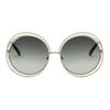 Chloe Retro Mode Großer Rahmen Metall Rund Sonnenbrille Unisex Sonnenbrille Gold CH114SD