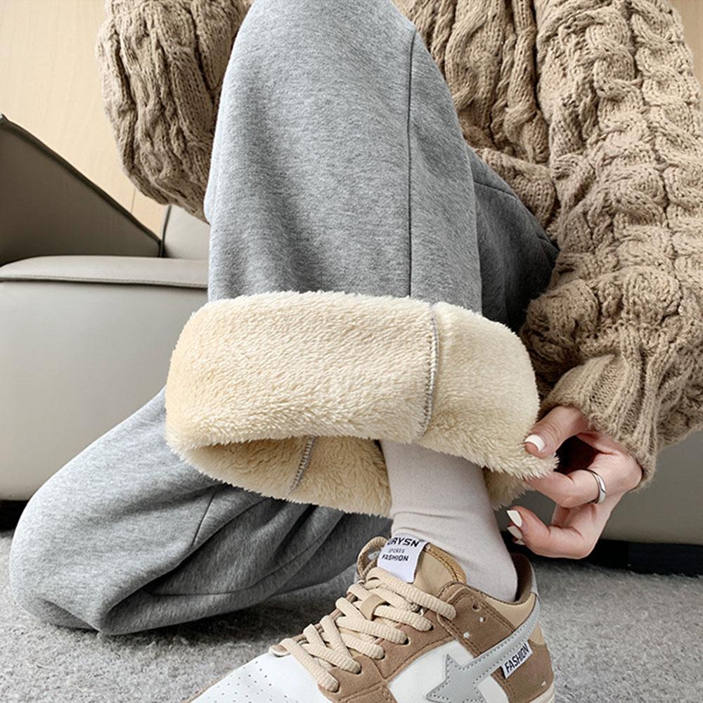 

Женские высококачественные зимние осенние брюки из бархата, повседневные толстые брюки для женщин, уличные брюки для активного отдыха, широкие брюки, корейская одежда 2XL светло-серый