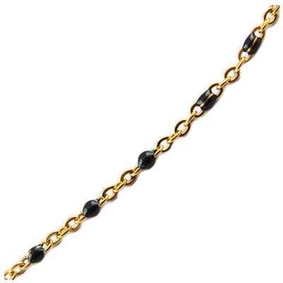 [R0218] - Black Gold 'Boho' Steel Designer Necklace - 2 Mm