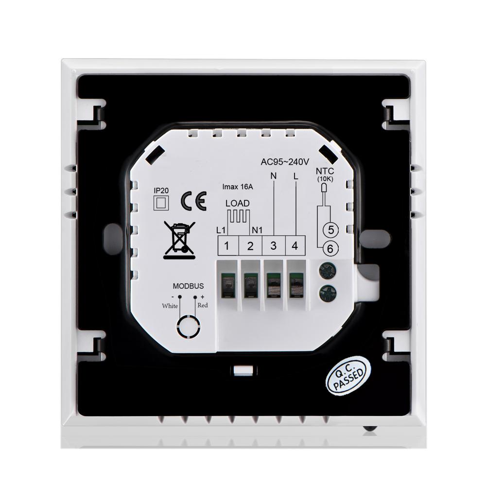16A 95-240V Wöchentlich programmierbares LCD-Display T-Touchscreen Elektrischer Heizungsthermostat Raum