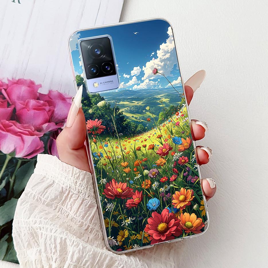For Vivo V21e Case V2061 Cute Cat Lion Painted Cover Soft Silicone Phone Cases For Vivo V21 V2066 V2108 V 21 VivoV21 E 4G Fundas