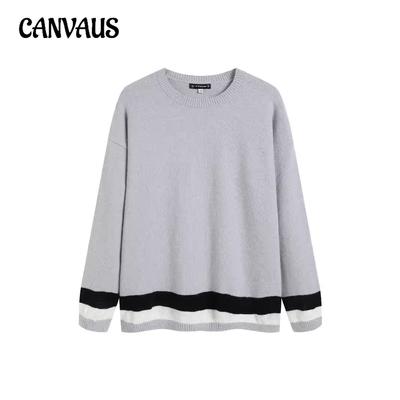 Round Neck Spring and Autumn Trend Loose Retro Long-sleeved Tops Casual Knitwear