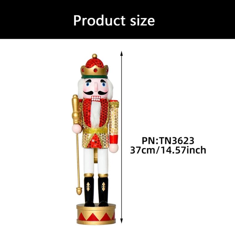 Christmas Nutcrackers Ornament Small Wooden Soldier Christmas Decorations Nutcrackers Figure Ornament for Table Shelf