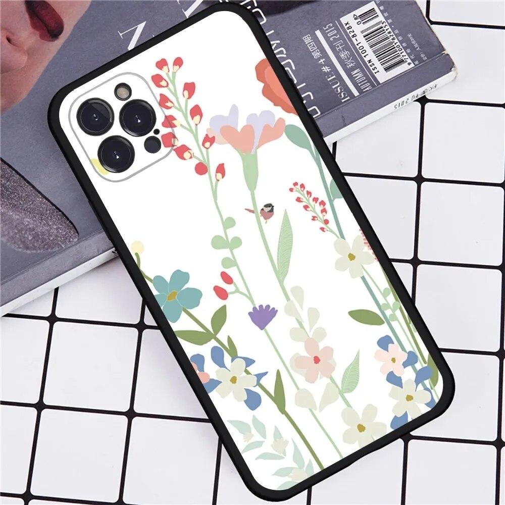 

Чехол для телефона с цветами и зелеными листьями для iPhone Samsung Galaxy Redmi Xiaomi Oppo OnePlus Note SA 7 8 9 10 11 12 13 14 20 21 22 23 53 54 Pro Max Plus Ultra Xiaomi Mi A3