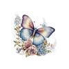 Self-Adhesive Flower Butterfly Wall Stickers for Girls' Bedroom or Children's Bathroom Decoration