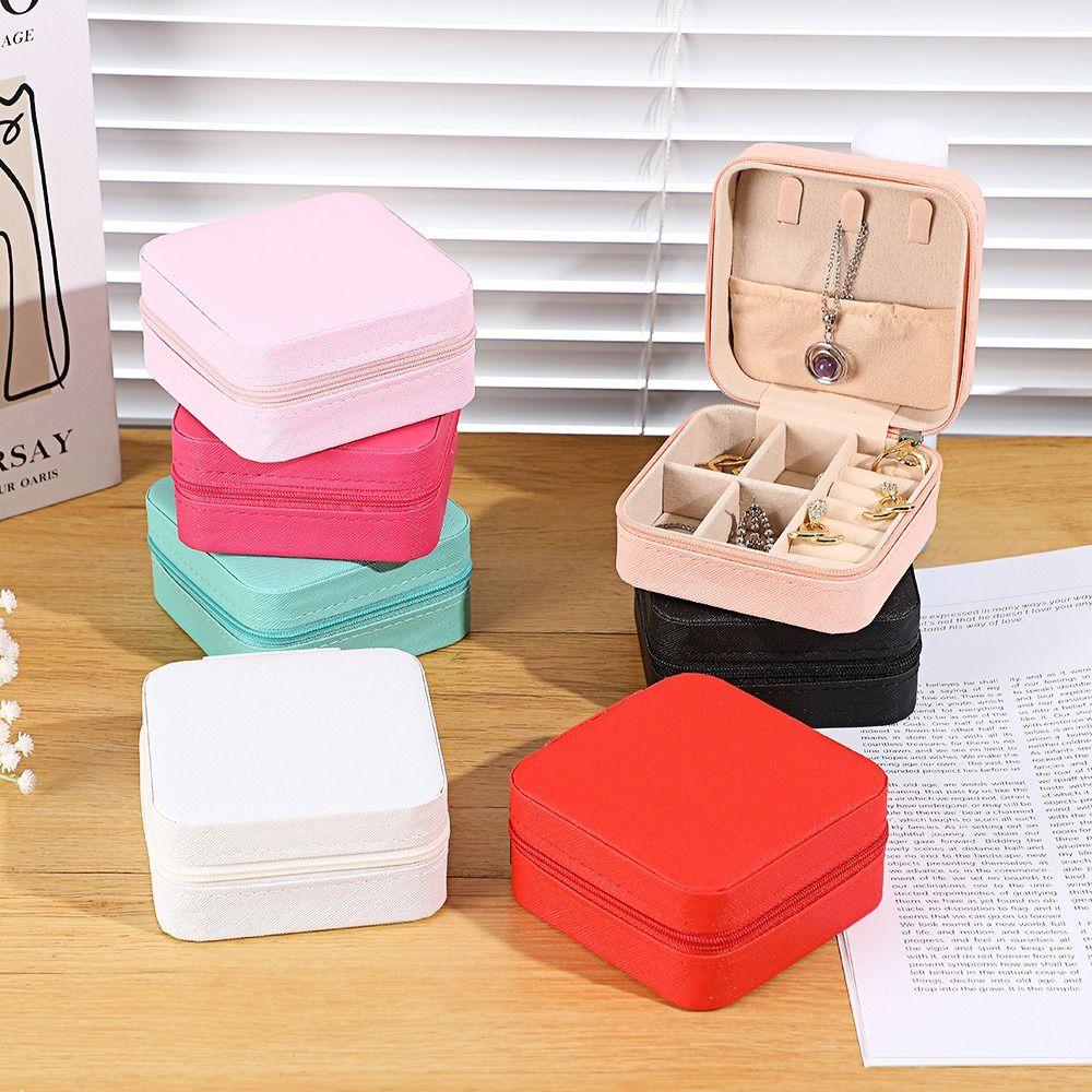 Display Zipper Jewelry Storage Case Necklace Ring Earrings Organizer Holder  Gift