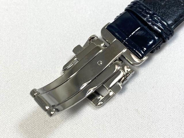 L07Y018J9 SEIKO Presage 20mm Leather Strap with Dark for Buckle, Crocodile, Blue, SARW011/ SARX019