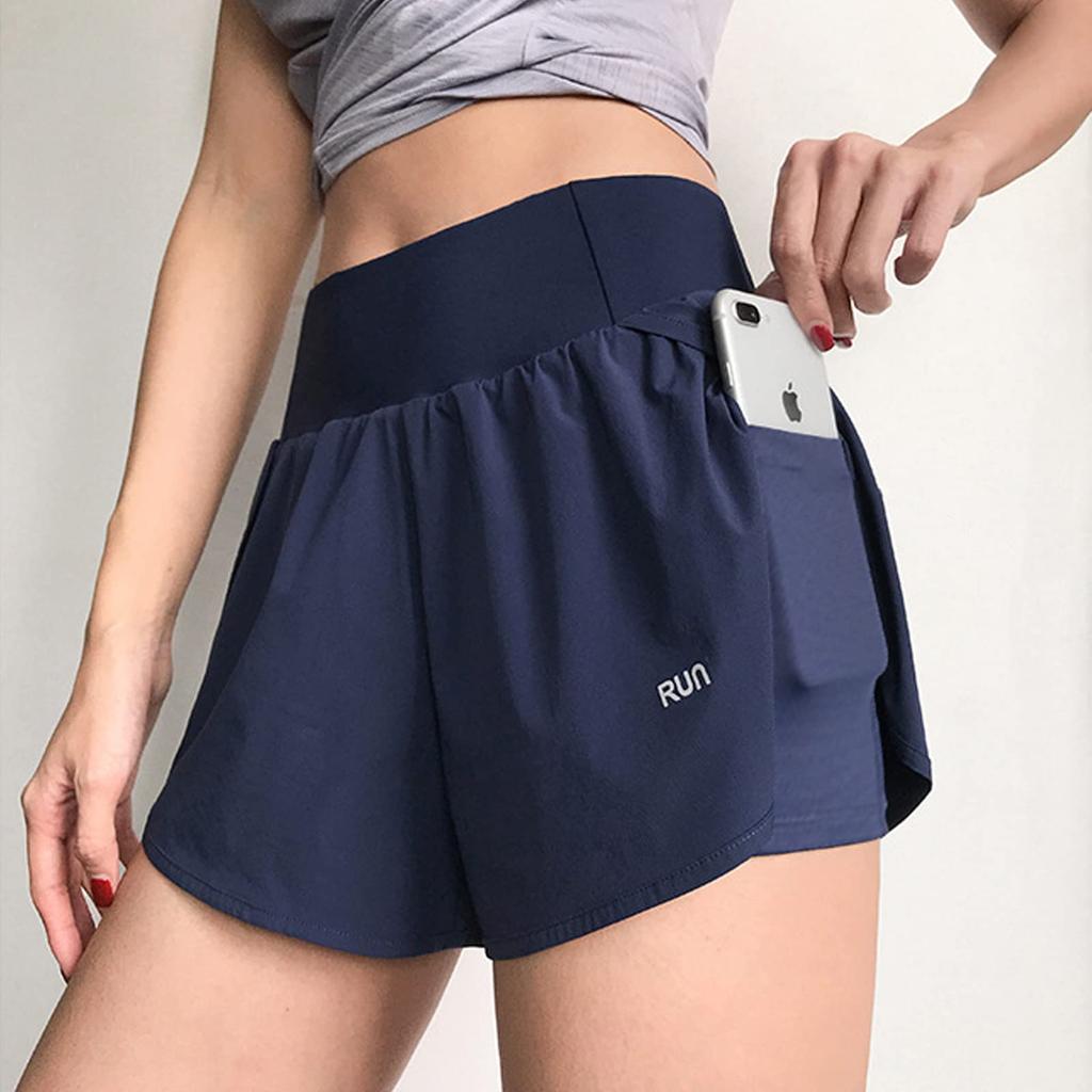Yuoku Shorts with Sports Running Yoga Side Perfect for and the Gym M and Women's Built-in Pockets, Pants, Shorts, Underwear, One-Piece Leggings,