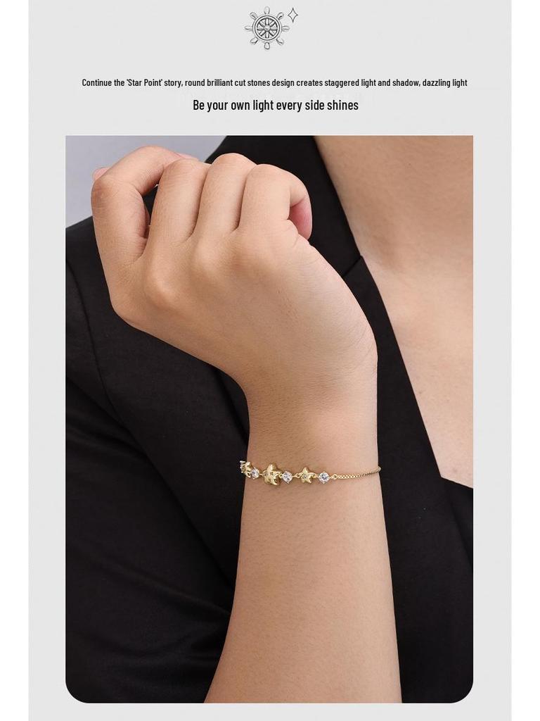 Copper Alloy Star Pull-Out Bracelet: Luxurious, Trendy Women's Jewelry