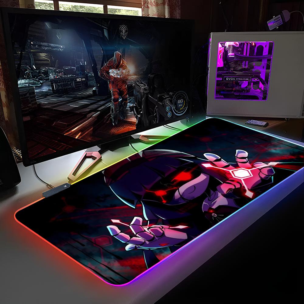 Game M-Murder Drones Mouse Pad RGB Backlit Mouse Pad Laptop Mouse Pad Laptop Gamer Computer Desk Gaming Accessories