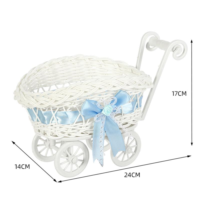 

Kawaii Dolls Basket Woven Storage Basket Display Case Candy Container Cute Pink Table Shopping Basket Gift Cart Decor Case Shelf синій