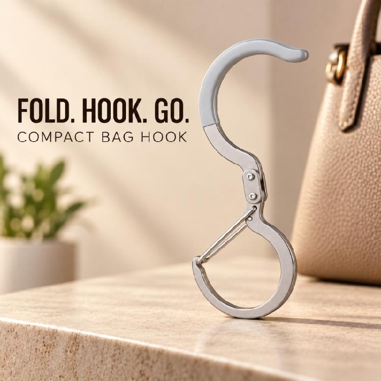 Practical Bag Hanging Hook for Tables, Chairs, and Rails, Folding S Shape Hangers for Umbrellas, Water Bottles, and Small Carried Items