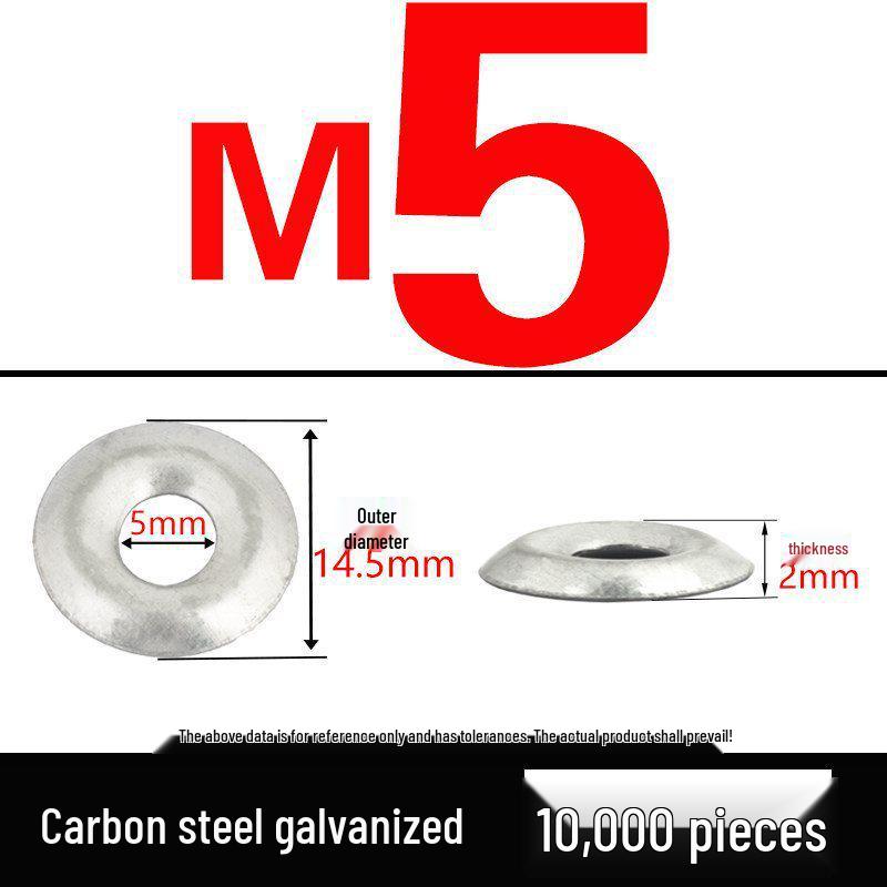 Galvanized Bowl-Shaped Fish Eye Washer for Self-Tapping and Drywall Screws (M4/M5/M6)