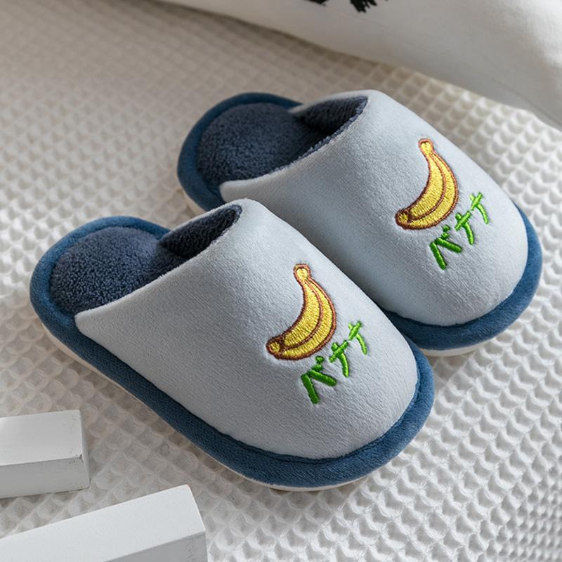 Children's Slippers Baby Non-Slip Shoes Cute Fruit Pattern Kids Cotton Slippers Winter Warm Home Footwear
