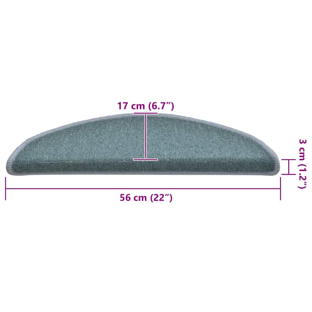 Step Mats 30 pcs 56 x 17 x 3 cm Sea Blue Semi Circular