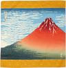 Japanese Goods Kyoto Accessories Handkerchief Red Fuji B Mustard [Kyosai]