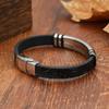 Men's Leather Bracelet Multi-Element Pattern Fashion Wristband Accessory For Casual
