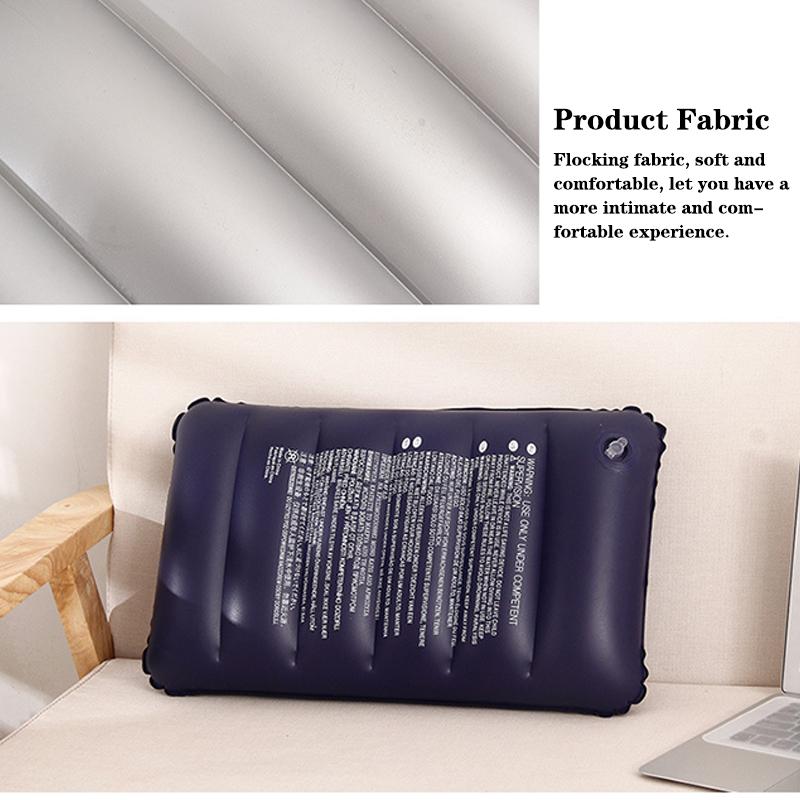 Pvc Inflatable Outdoor Camping Pillow Portable Head Pillow Travel Chin Support Cushion Office Rest Camping Neck Pillow