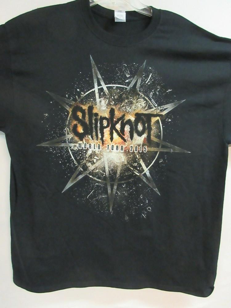 ОФИЦИАЛЬНЫЙ МЕРЧ SLIPKNOT МИРОВОЙ ТУР 2015 ГРУППА КОНЦЕРТ МУЗЫКА 2XL / XXL Унисекс Футболка XXXL