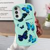 Case for Samsung Galaxy A21s A11 A14 A13 A15 A12 A52 A16 Soft Phone Cover A04 A06 A33 A03 A23 A05 A53 A22 Blue Butterfly