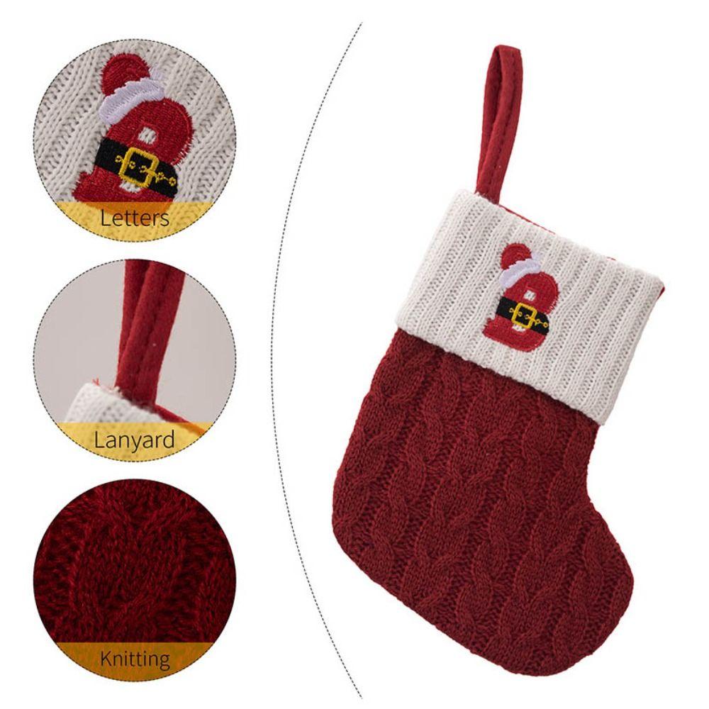 Alphabet Letter Letter Christmas Socks Red Candy Gift Bag New Christmas Pendant Home