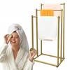 Golden Towel Stand Floor Standing Hanger Metal Loft Bathroom