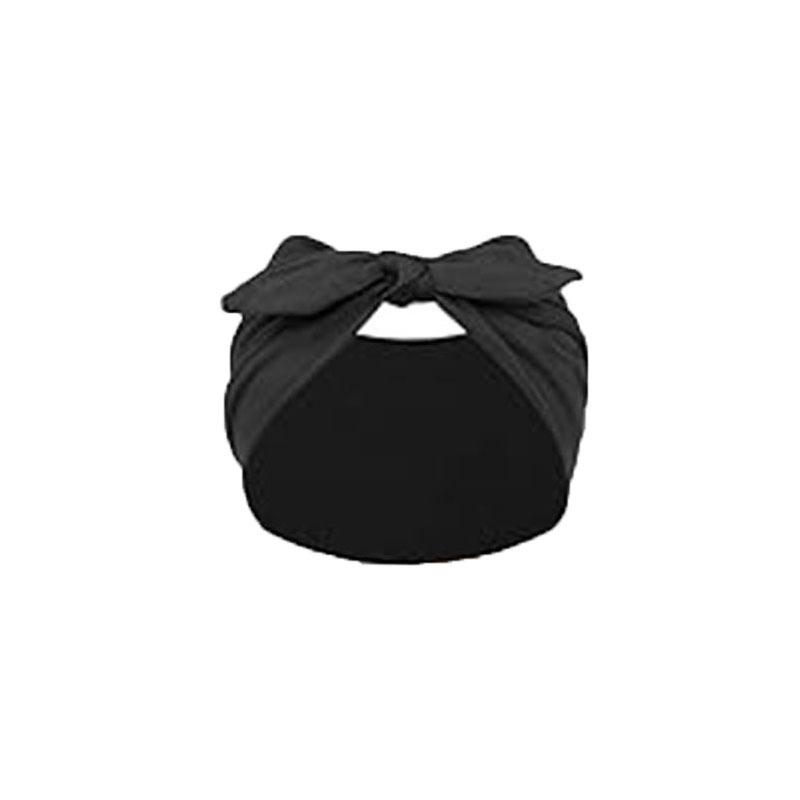 Knotted Rabbit Solid Color Elastic Ear Bow Headband Yoga Sports Headband Sweat-absorbent Antiperspirant Elastic Headdress
