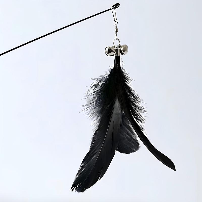 Katzenspielzeug Katzenangel mit Glocke Ausziehbare Stange Saugfuß Selbst Hochwertig und Langlebig Biss-Teaser-Werkzeug Auswechselbarer Federkopf