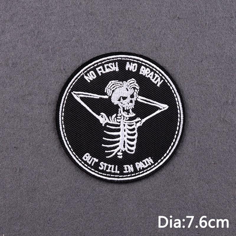 Skull Tarot Cards Fusible Embroidery Patches For Clothes Death Rock Iron On Patches For Clothing Thermoadhesive Patch On Hat/Bag