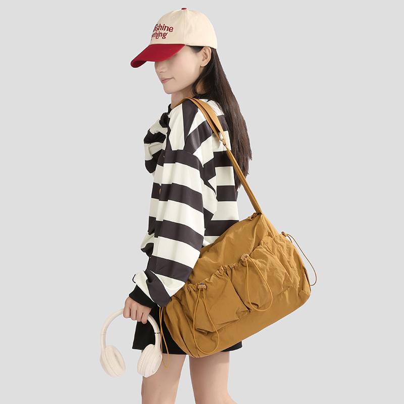 Women's Drawstring Shoulder Bag Sports Crossbody Bag Lightweight Storage Bag