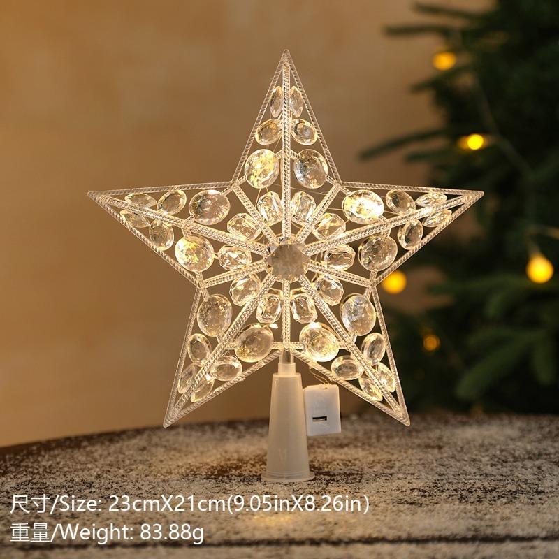 15cm Christmas Tree Decoration Stars Warm White Lights Home Room Decor LED Shining Lamp Xmas Festival TopStar Navidad 1.07in