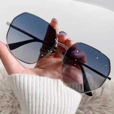 Retro Polygon Sunglasses Women Brand Designer Rimless Gradient Sun Glasses Fashion Shades Eyewear Driving Travel Eyeglasses