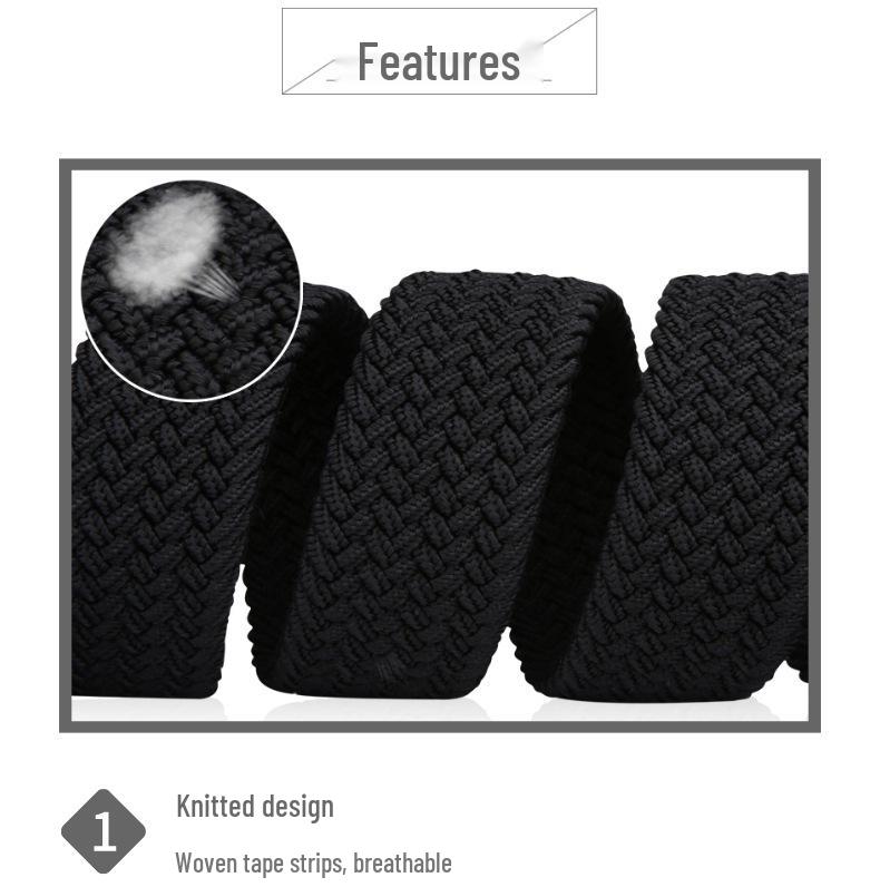 Stylish Men's and Women's Elastic Woven Belt with Pin Buckle