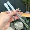 Stainless Steel Portable Cutlery Set Spoon Chopsticks Student Travel Korean Style Portable Cutlery Set With Box Kitchen Supply