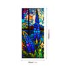 Colorful Retro Floral & Bird Static Cling Window Film - No Glue, Removable