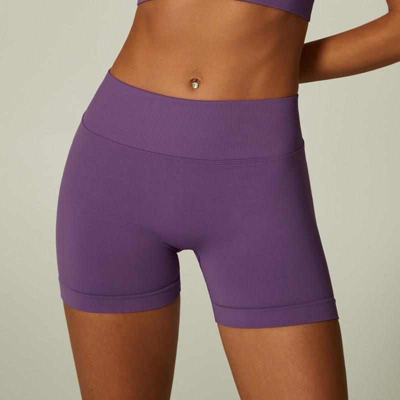 Womens Seamless Yoga Set With Deep V Sports Bra High-Waisted Legging Shorts Breathable Nylon Spandex Workout Outfit
